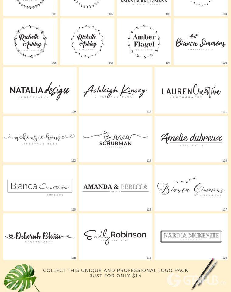 640个预制logo商标超级捆绑包 640 Premade Logos Mega Bundle