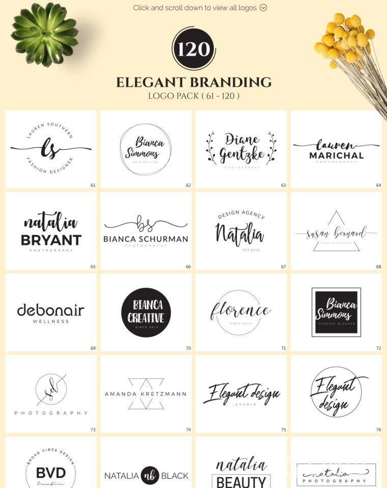 640个预制logo商标超级捆绑包 640 Premade Logos Mega Bundle