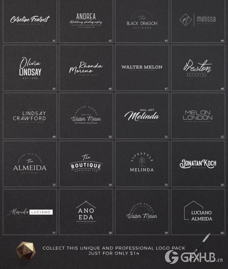 640个预制logo商标超级捆绑包 640 Premade Logos Mega Bundle