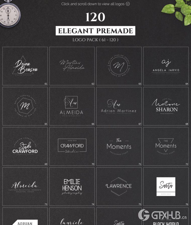 640个预制logo商标超级捆绑包 640 Premade Logos Mega Bundle