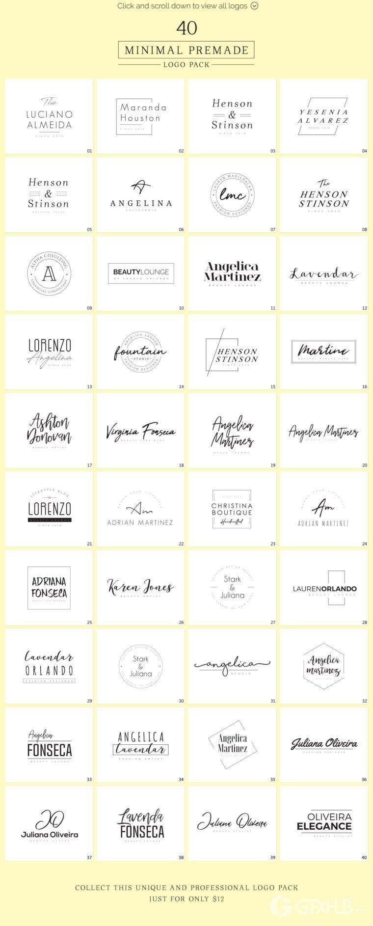 640个预制logo商标超级捆绑包 640 Premade Logos Mega Bundle