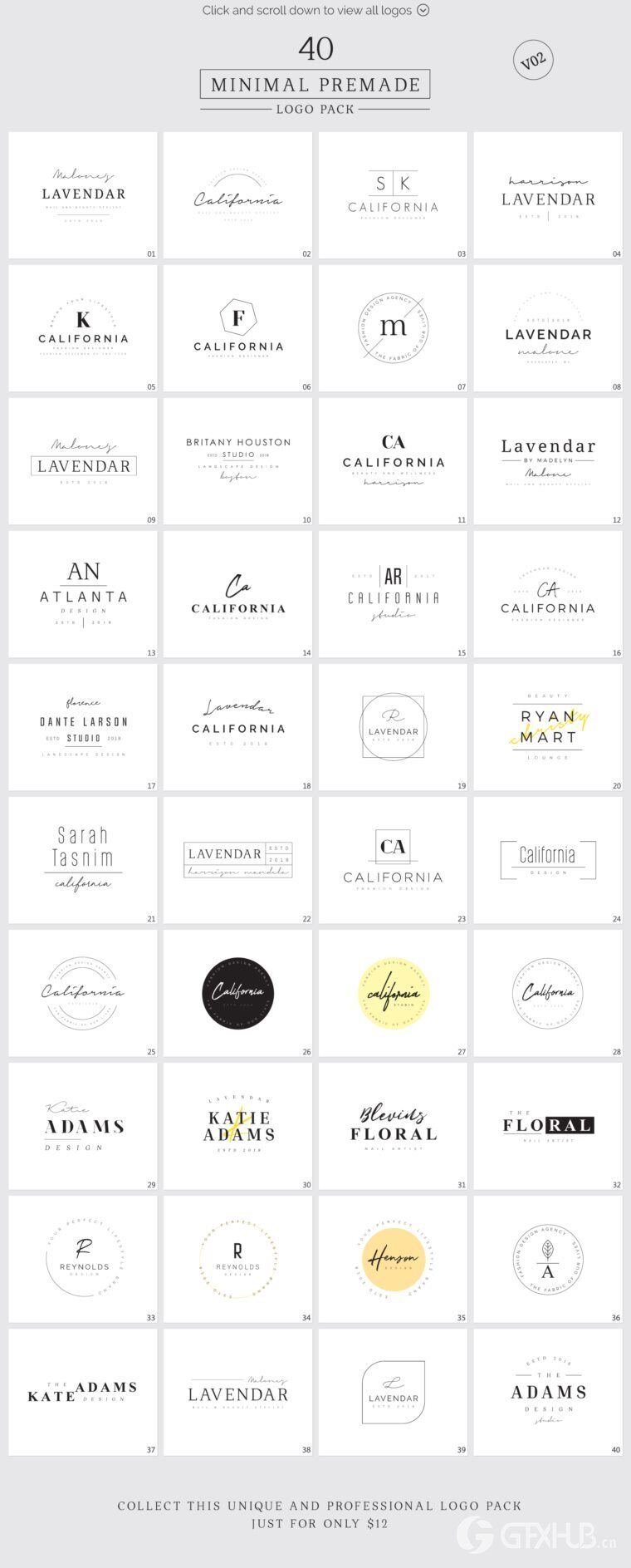 640个预制logo商标超级捆绑包 640 Premade Logos Mega Bundle