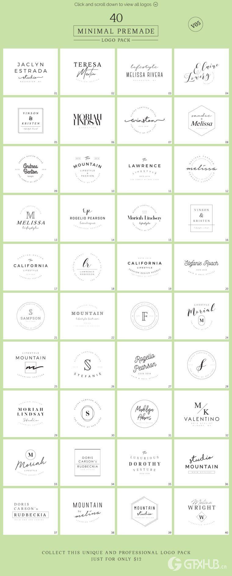 640个预制logo商标超级捆绑包 640 Premade Logos Mega Bundle