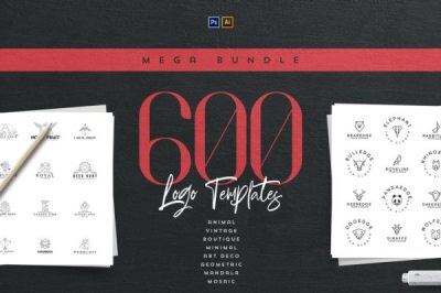 600个logo商标模板合辑 Mega Bundle – 600 Logo Templates