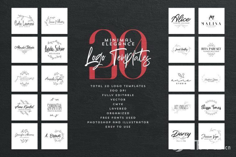 600个logo商标模板合辑 Mega Bundle - 600 Logo Templates