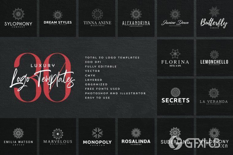 600个logo商标模板合辑 Mega Bundle - 600 Logo Templates