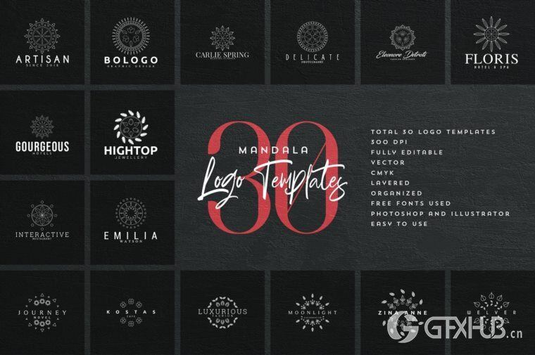 600个logo商标模板合辑 Mega Bundle - 600 Logo Templates