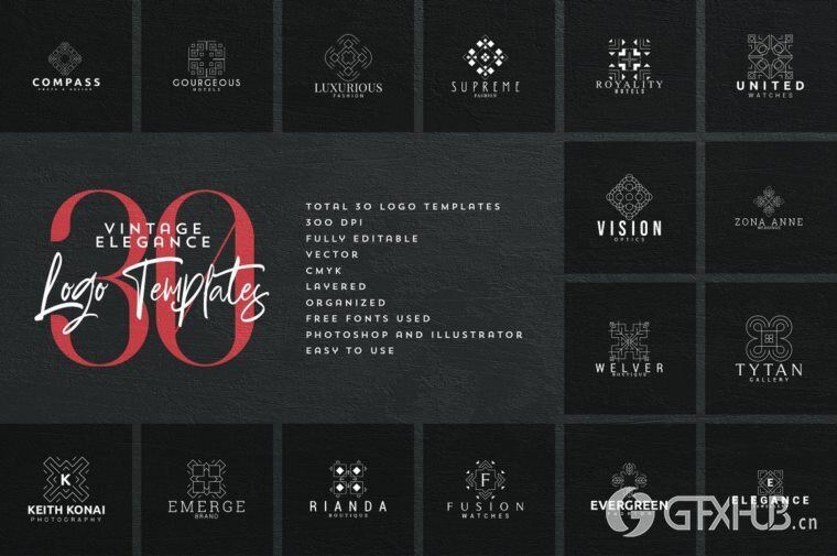 600个logo商标模板合辑 Mega Bundle - 600 Logo Templates