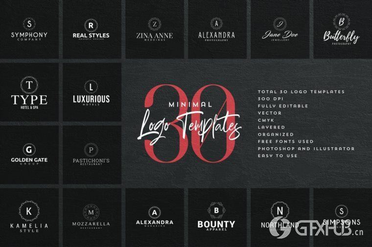 600个logo商标模板合辑 Mega Bundle - 600 Logo Templates