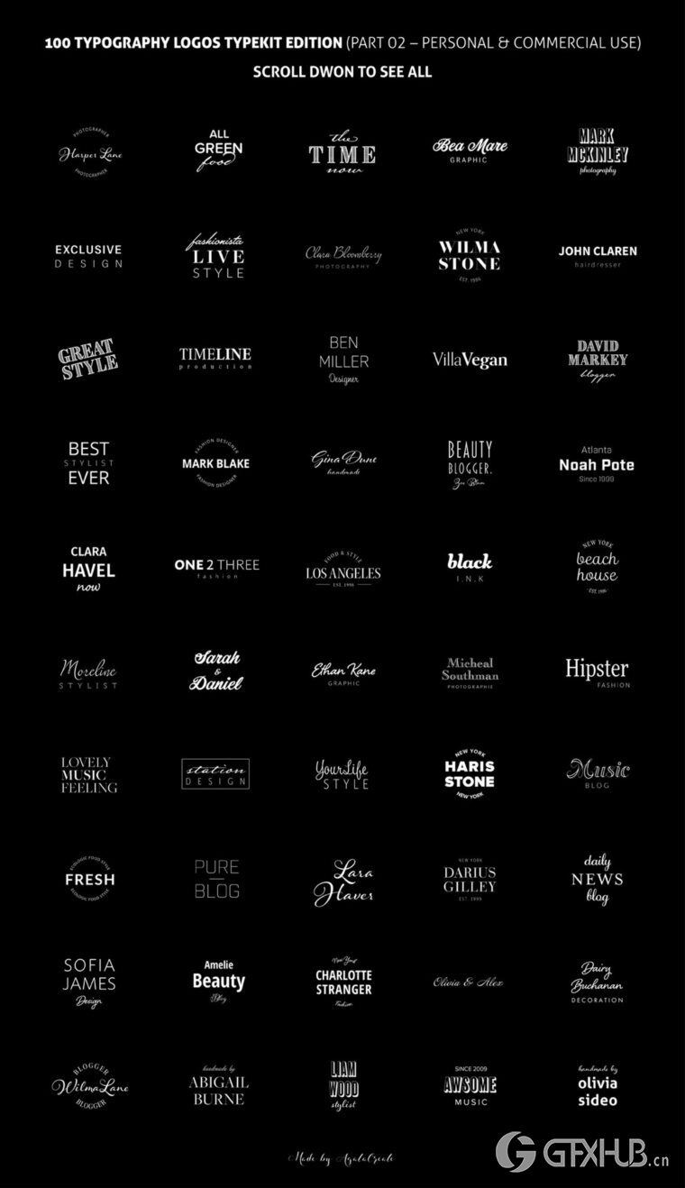 200个版式商标合辑包 200 Typography Logos Bundle