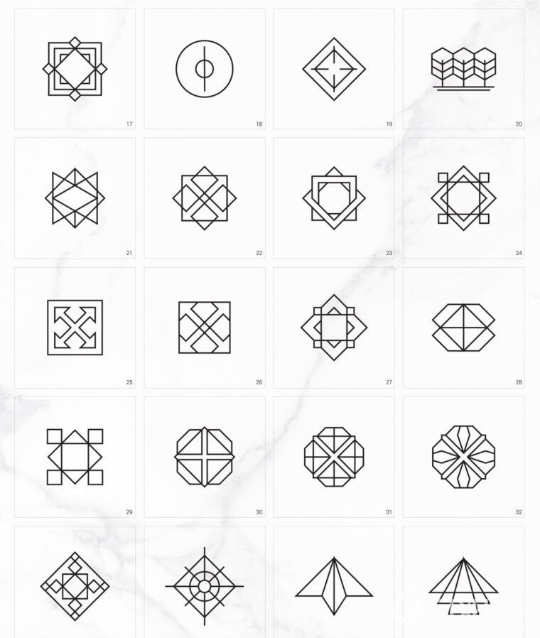 300个几何预制logo标志合辑包 300 Geometric Premade Logo Bundle