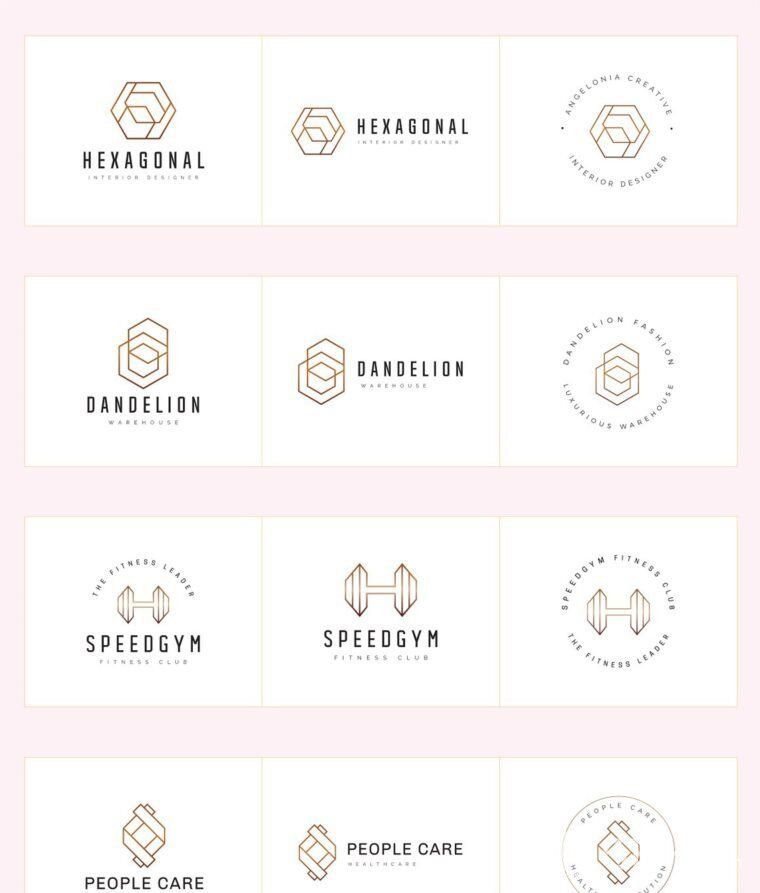 300个几何预制logo标志合辑包 300 Geometric Premade Logo Bundle