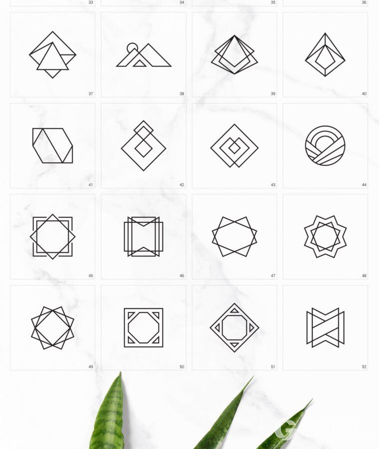 300个几何预制logo标志合辑包 300 Geometric Premade Logo Bundle