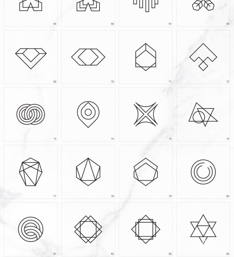 300个几何预制logo标志合辑包 300 Geometric Premade Logo Bundle
