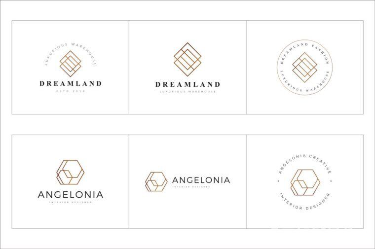 300个几何预制logo标志合辑包 300 Geometric Premade Logo Bundle