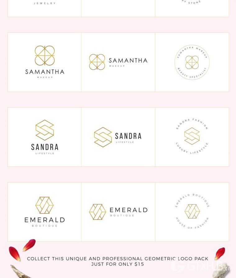 300个几何预制logo标志合辑包 300 Geometric Premade Logo Bundle