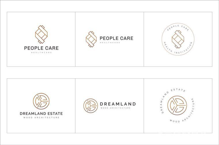 300个几何预制logo标志合辑包 300 Geometric Premade Logo Bundle