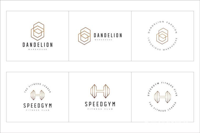 300个几何预制logo标志合辑包 300 Geometric Premade Logo Bundle