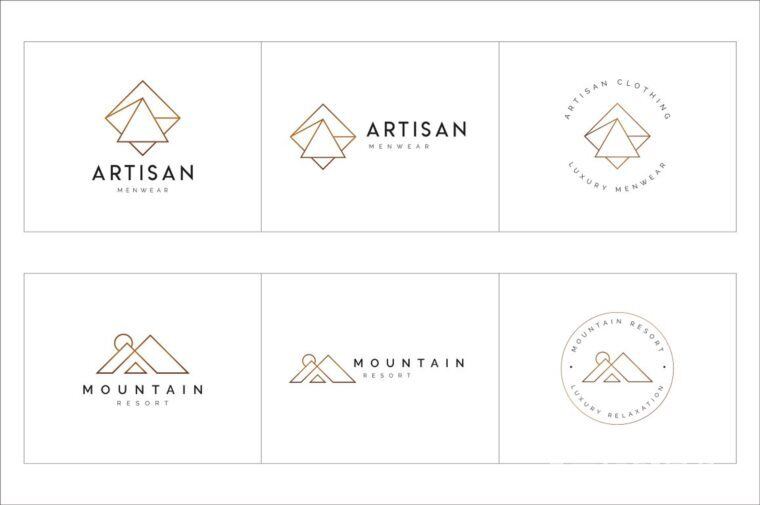 300个几何预制logo标志合辑包 300 Geometric Premade Logo Bundle