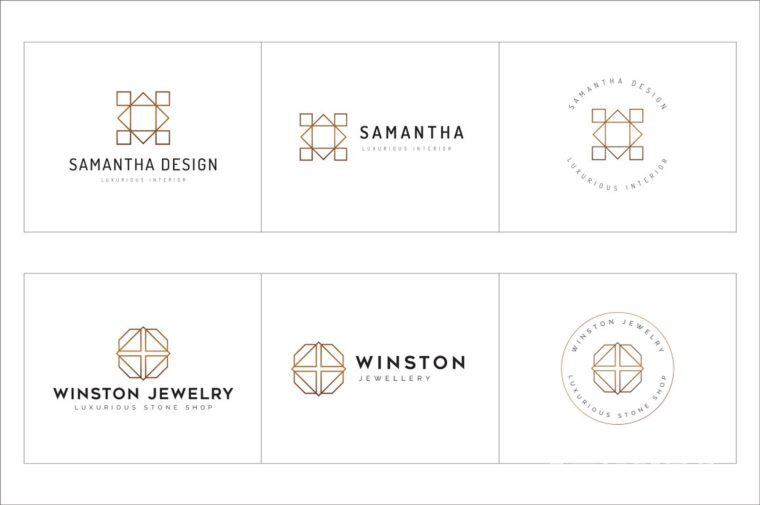 300个几何预制logo标志合辑包 300 Geometric Premade Logo Bundle