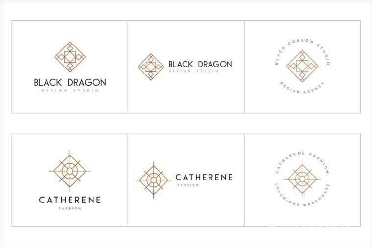 300个几何预制logo标志合辑包 300 Geometric Premade Logo Bundle