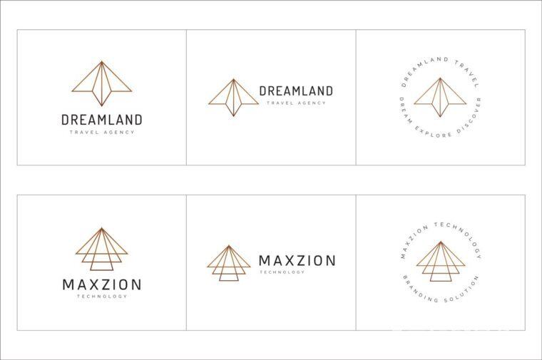 300个几何预制logo标志合辑包 300 Geometric Premade Logo Bundle