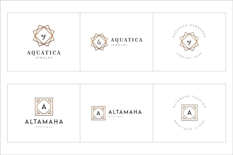 300个几何预制logo标志合辑包 300 Geometric Premade Logo Bundle