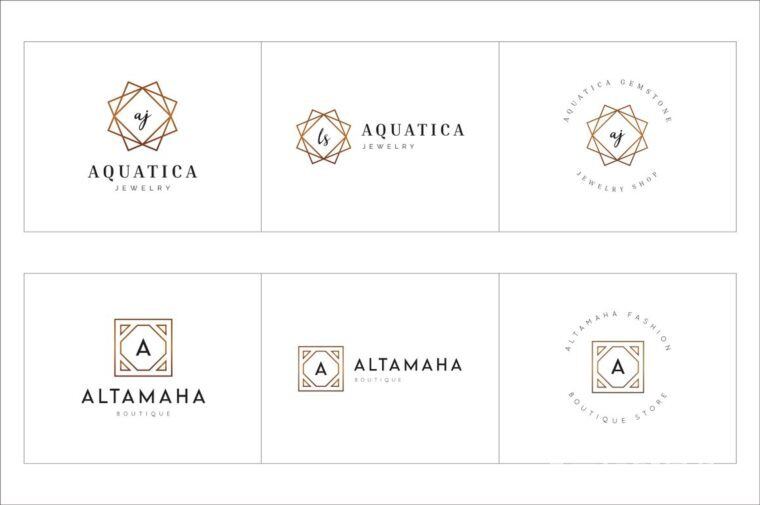 300个几何预制logo标志合辑包 300 Geometric Premade Logo Bundle