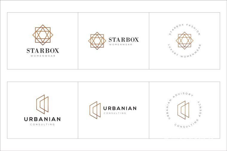 300个几何预制logo标志合辑包 300 Geometric Premade Logo Bundle