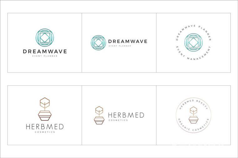300个几何预制logo标志合辑包 300 Geometric Premade Logo Bundle