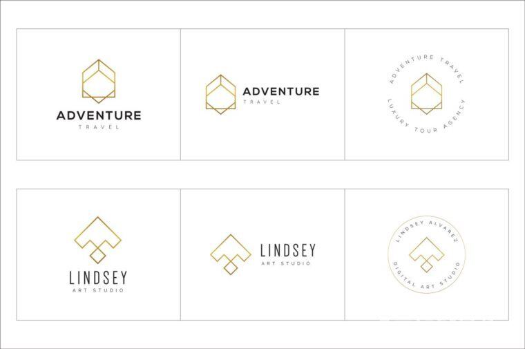 300个几何预制logo标志合辑包 300 Geometric Premade Logo Bundle