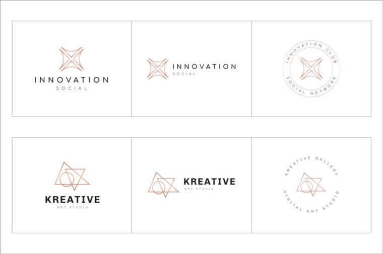 300个几何预制logo标志合辑包 300 Geometric Premade Logo Bundle