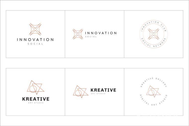 300个几何预制logo标志合辑包 300 Geometric Premade Logo Bundle