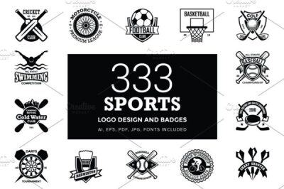 333个体育标志设计和徽章 333 Sports Logo Designs and Badges