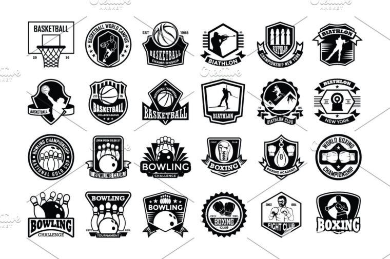 333个体育标志设计和徽章 333 Sports Logo Designs and Badges