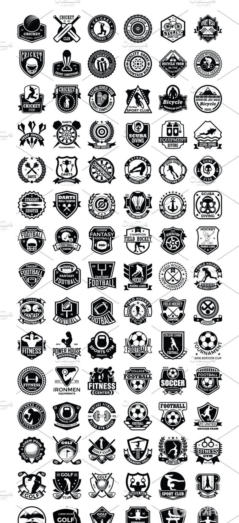 333个体育标志设计和徽章 333 Sports Logo Designs and Badges