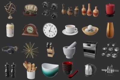 陈设饰品\厨具3D模型合集 Poliigon – 3D Models Collection