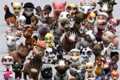 卡通动物低多边形3D模型 Cubebrush – 3DRT – Chibii animals