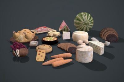 中世纪食品3D模型集合 Cgtrader – Medieval Food Pack 3D Model Collection