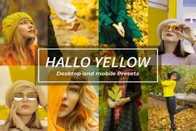 Hello Yellow lightroom presets for desktop and mobile 8种黄色色调LR预设