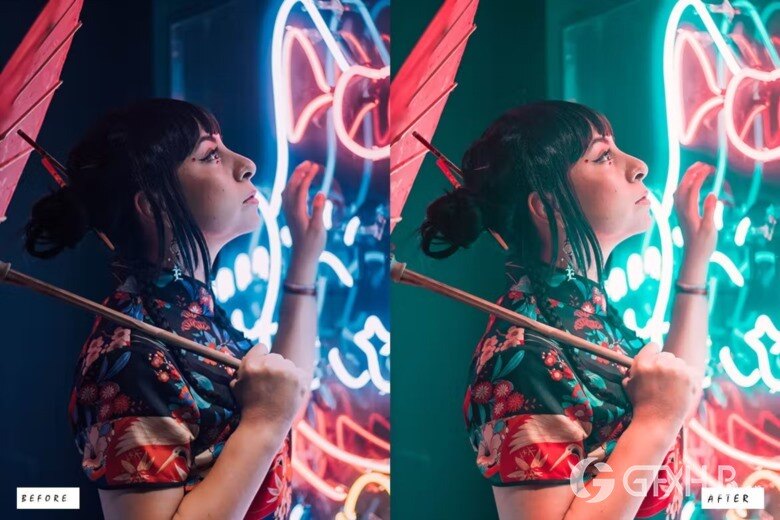 15 Neon Light Lightroom Presets 15个都市夜景霓虹灯Lightroom 预设