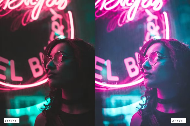 15 Neon Light Lightroom Presets 15个都市夜景霓虹灯Lightroom 预设