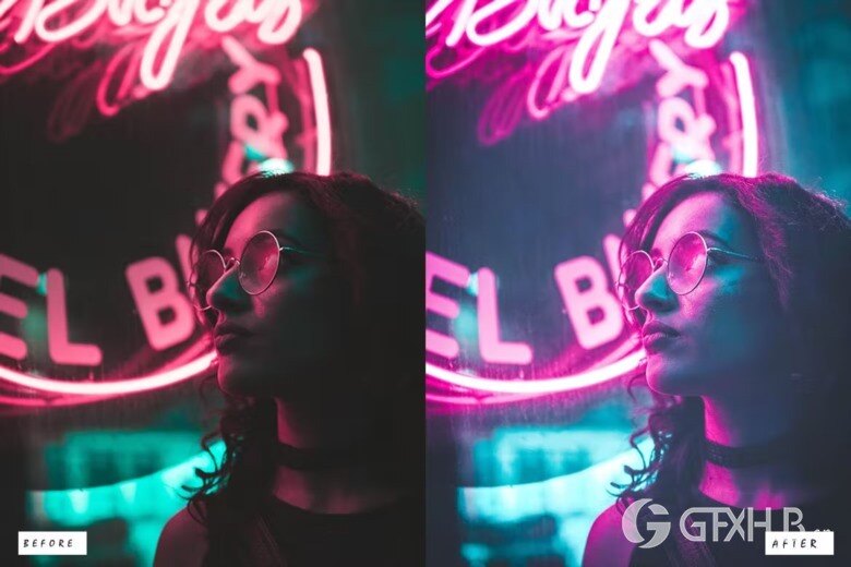 15 Neon Light Lightroom Presets 15个都市夜景霓虹灯Lightroom 预设