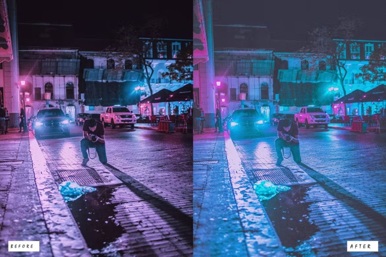 15 Neon Light Lightroom Presets 15个都市夜景霓虹灯Lightroom 预设