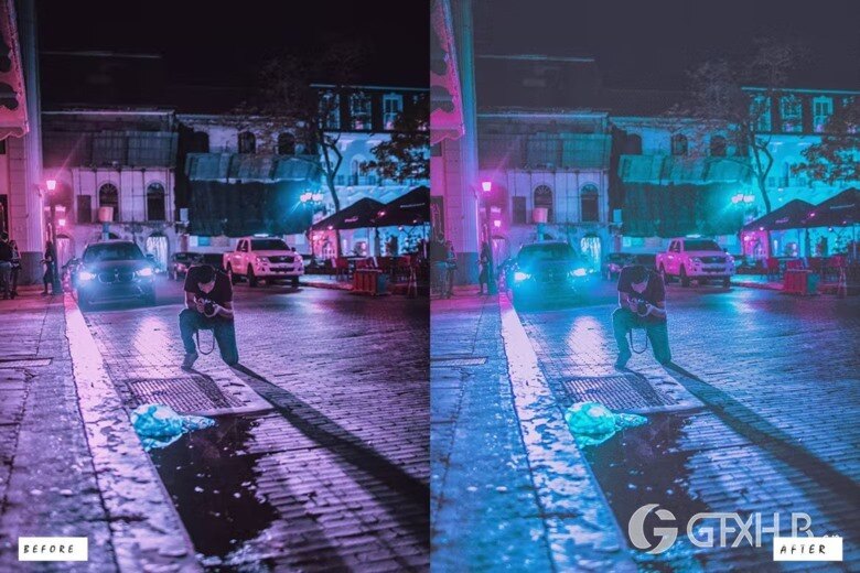 15 Neon Light Lightroom Presets 15个都市夜景霓虹灯Lightroom 预设