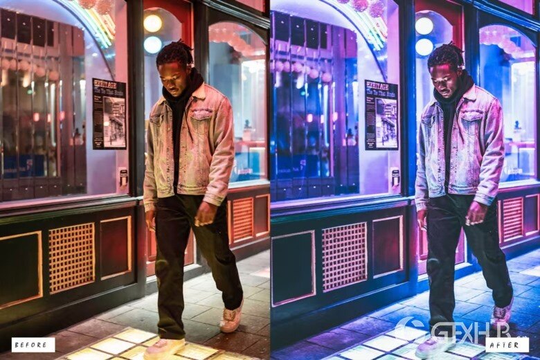 15 Neon Light Lightroom Presets 15个都市夜景霓虹灯Lightroom 预设