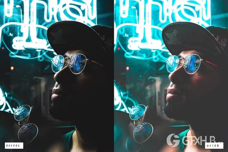 15 Neon Light Lightroom Presets 15个都市夜景霓虹灯Lightroom 预设