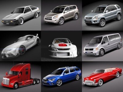 140套汽车3D模型合辑 Car 3D Models Bundle 1 February 2023