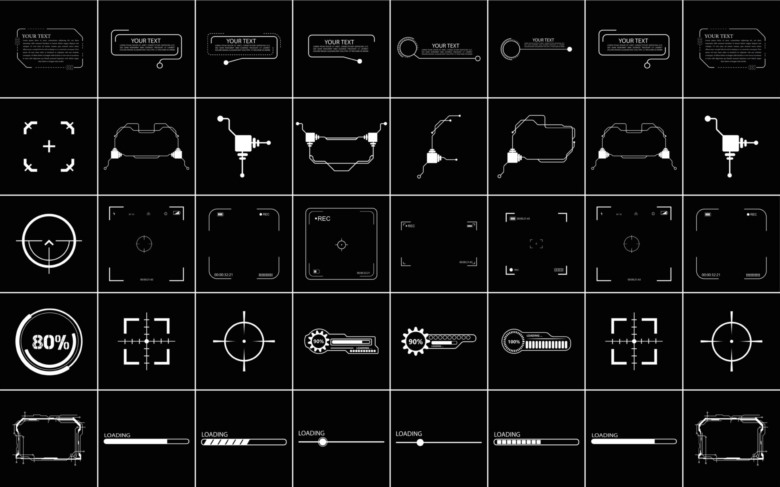 215科幻图形Alphas贴图 215 + ui hud scifi graphic decals vol 05