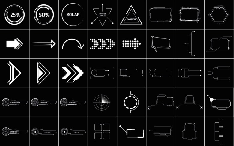 215科幻图形Alphas贴图 215 + ui hud scifi graphic decals vol 05